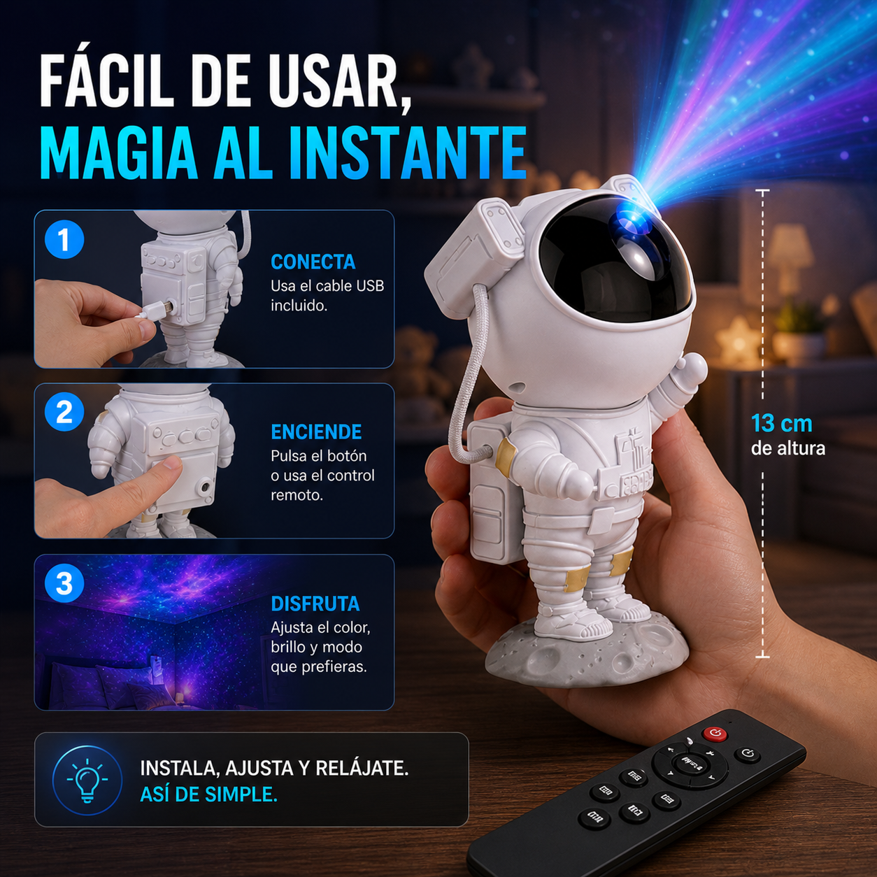 Proyector Astronauta Galaxia
